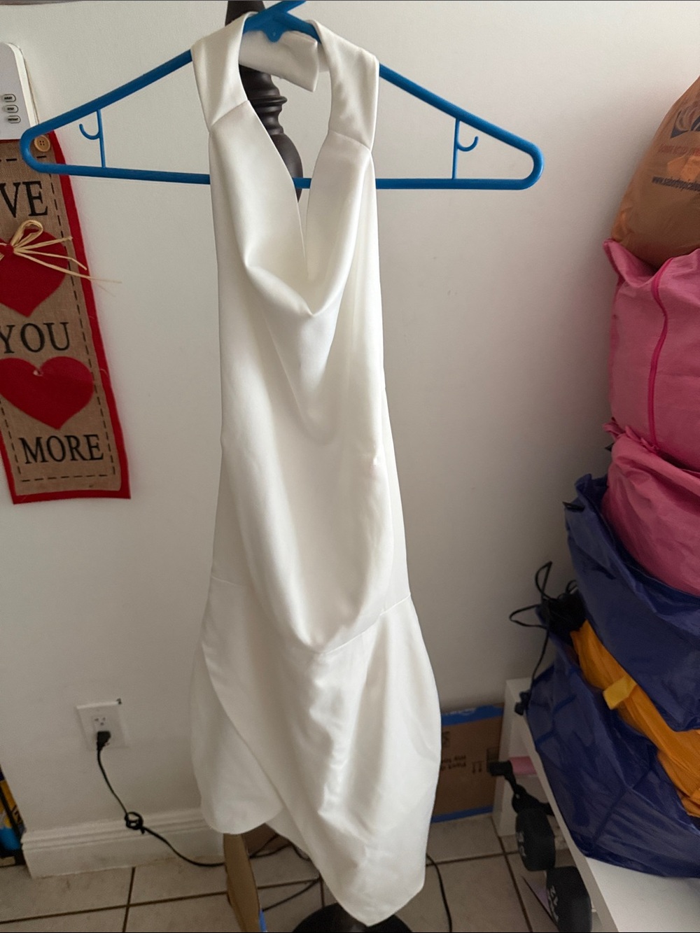Elliatt Ivory Halter Cowl Wedding Dress